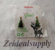 Claire's girls earrings Christmas tree costume jewelry festive green holiday