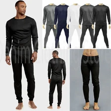 Mens 2 pc Thermal Underwear Set Long Johns Waffle Knit Top Bottom S M L XL 2X 3X
