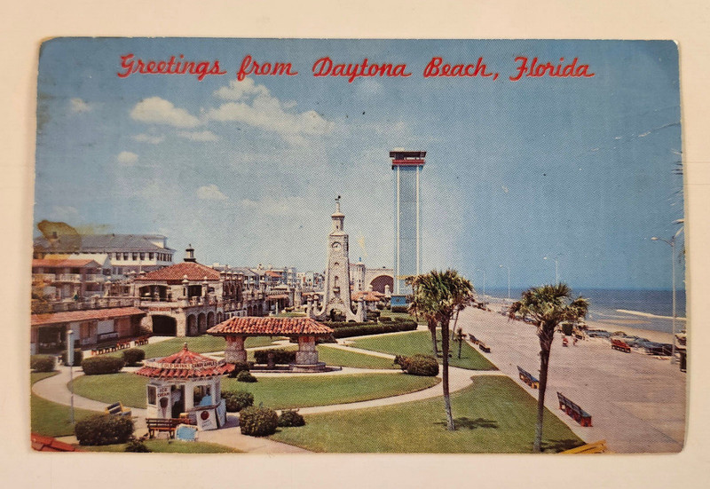 Vintage POSTCARD DAYTONA BEACH FL 1970 Postmarked Stamped Used