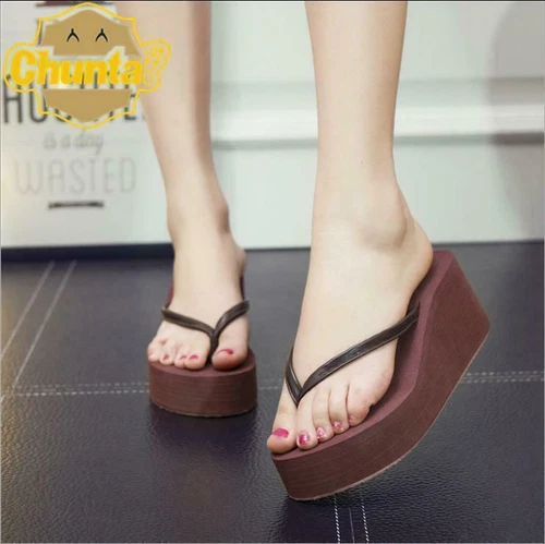 Women's casual Wedge Platform Thong Flip Flops Sandals Beach Slipper Shoes - Picture 10 of 14