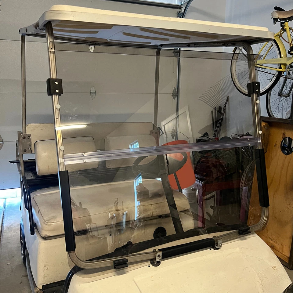 Parabrisas plegable tintado para carro de golf Yamaha G14 G16 G19 1995-03 pieza PC humo Foto 4 de 4