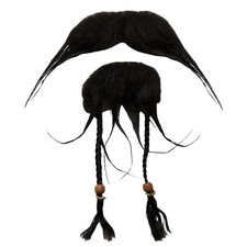 Jack Sparrow Pirate Moustache Beard Fancy Dress Tash Black Adults Men Caribbean 