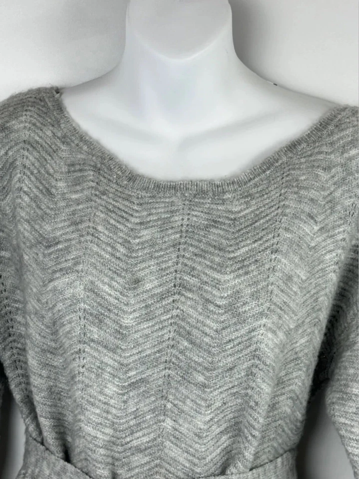 Dynamite Maternity Sweater Dress With Belt Knitted Tunic Sweater Gray Size XS - Image 3 of 4