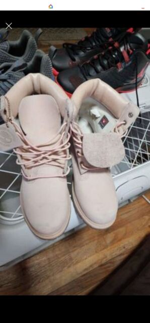 Womens Timberland 6" Premium Leather Nubuck Light Pink Metallic Boots Size 9 Womens Timberland 6" Premium Leather Nubuck Light Pink Metallic Boots Size 9