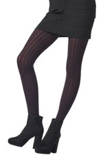 Pretty Polly Black Ribbed Tights One Size UP TO 5ft 10" UP TO dress size 16 New