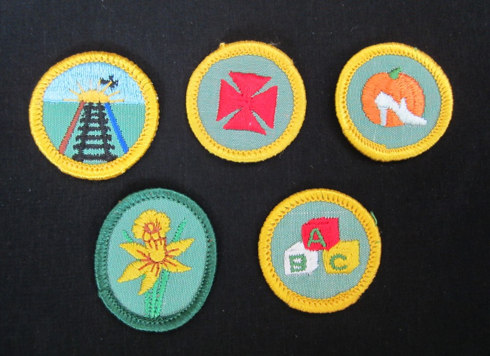 VINTAGE GIRL SCOUT PINS BADGES CREST TREFOIL BROWNIE NEW OLD STOCK eBay