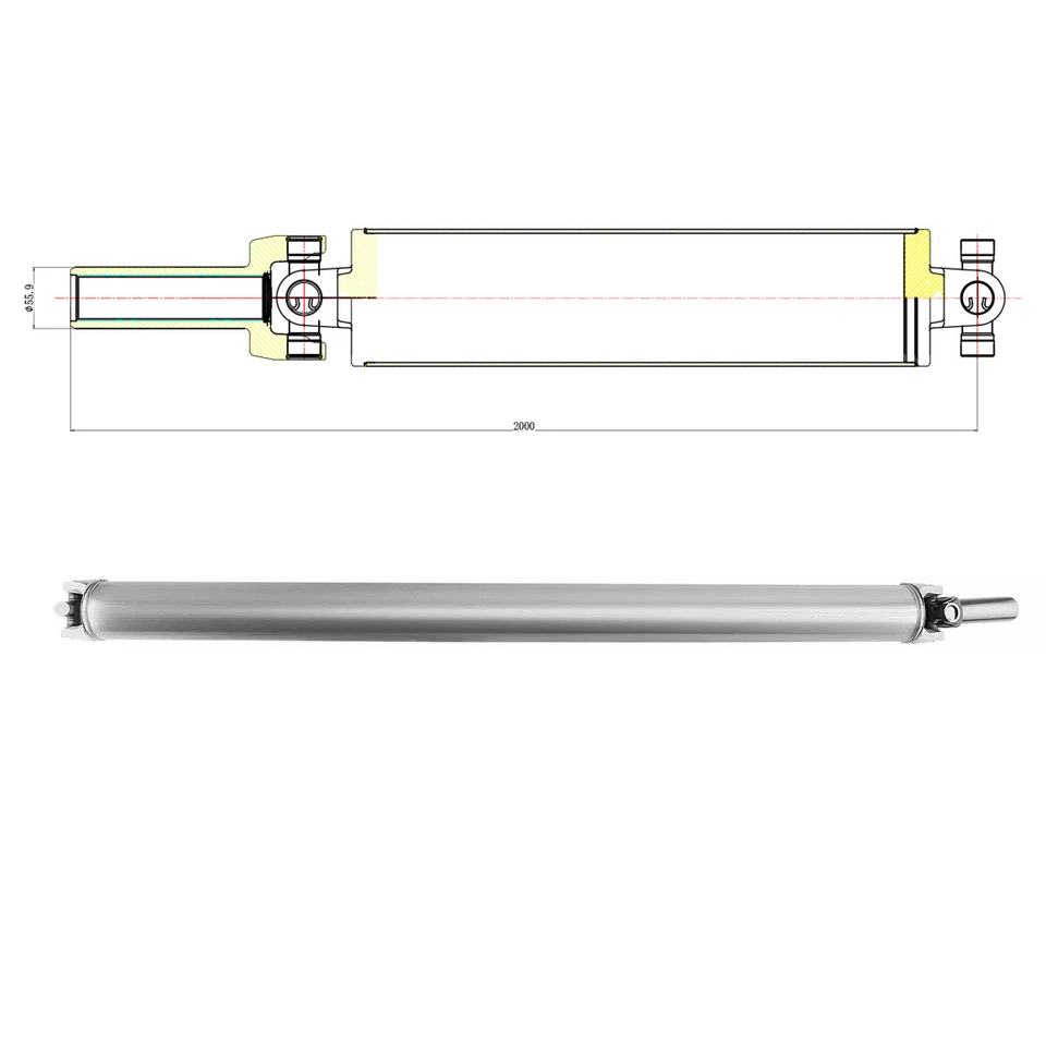 Rear Aluminum Drive Shaft Assembly For 2003-2005 Chevrolet Silverado 2500 HD - Image 2 of 4
