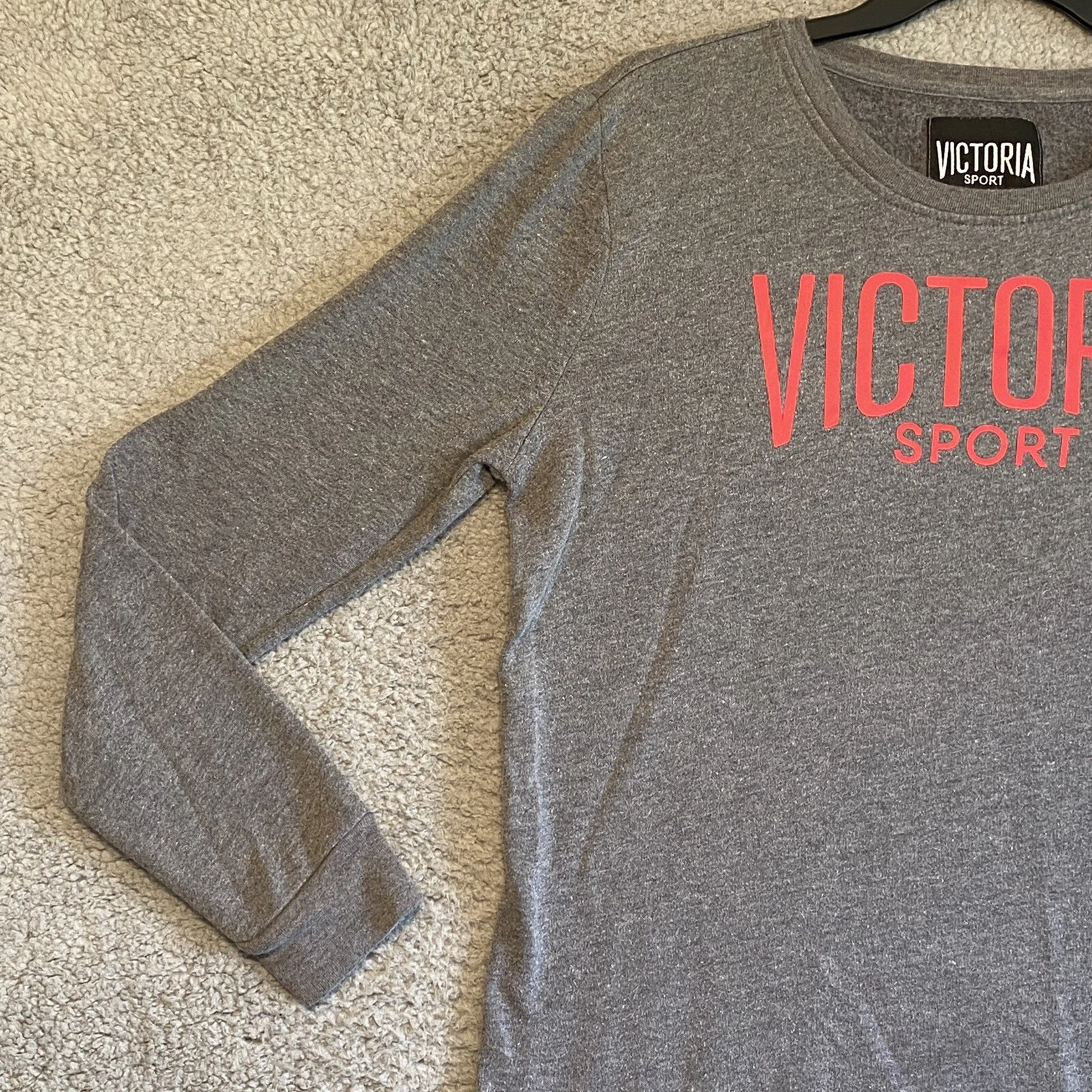 victoria-secret-vs long sleeve red logo sweatshirt