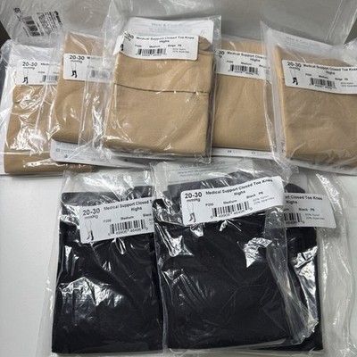 10 AMES WALKER 20-30 MMHG CLOSED TOE COMPRESSION KNEE HIGH  SZ M 7 Stockings