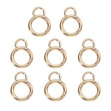 8pcs Metal Spring O Ring Clip Snap Buckle Keyring Gold Gourd-Shaped M
