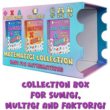 Collection box for Sumigi, Multigi, and Faktorigi games not included 