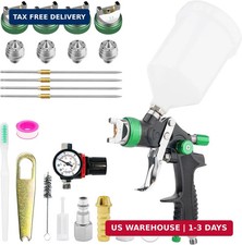 HVLP Paint Spray Gun, Air Gravity Feed System with 4 Nozzles 1.4/1.7/2.0/2.5mm 