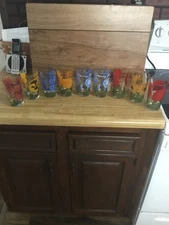 Boscul Peanut Butter Glasses - 9 / 12oz Glasses. Beautiful Flower Design.