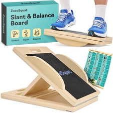 Slant Board with 6 Incline Angles - Transforms Into a Balance Board - Premium...