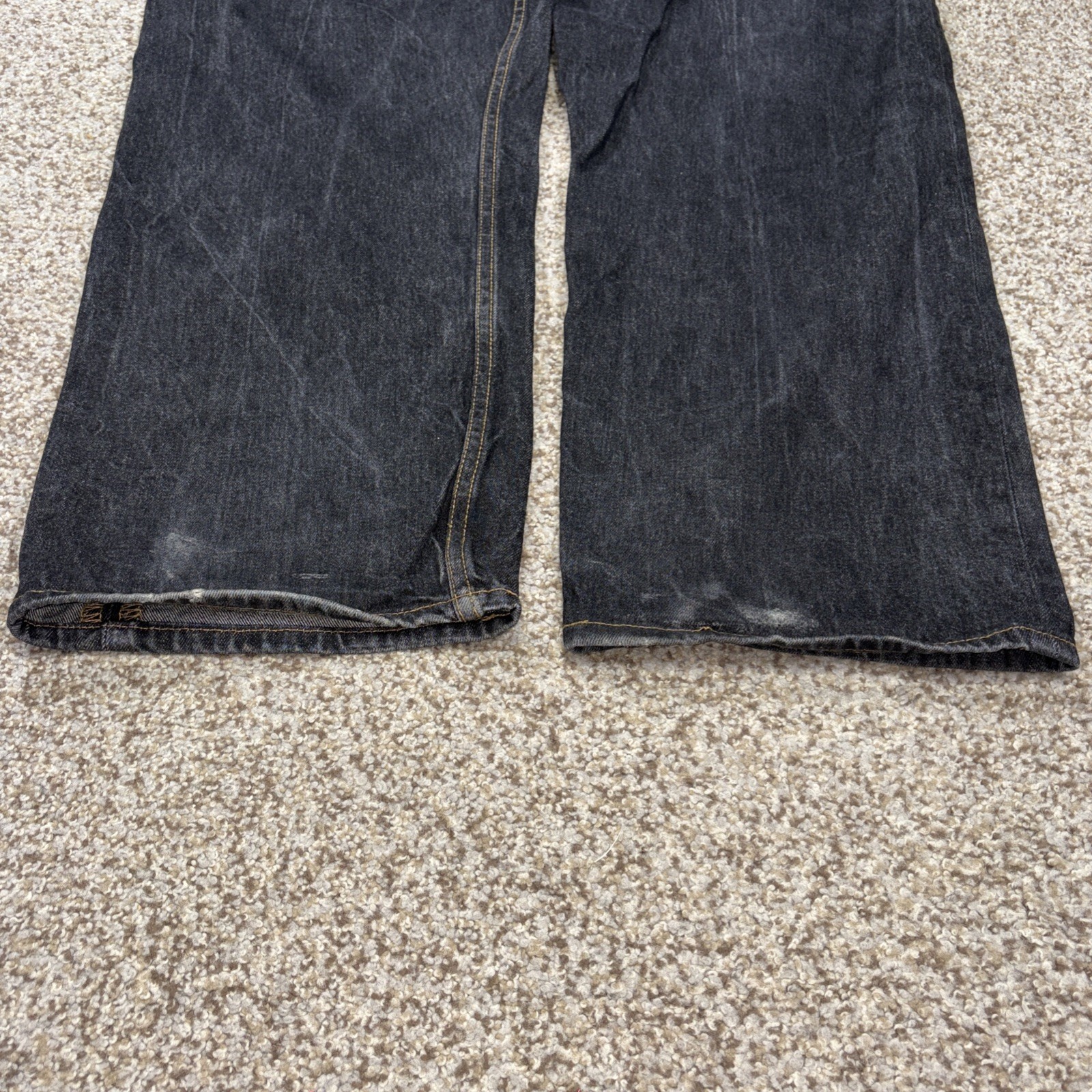 Levis Strauss 501 50 X 34 Fits 46 X 31 Button Fly Black Denim Cotton Jeans - View 18