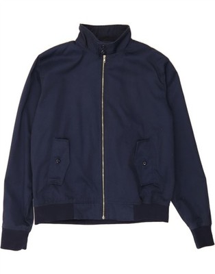 VINTAGE Mens Bomber Jacket UK 42 XL Navy Blue Polyester AR13