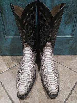   Rujo Jimmy Snip Toe Python 13 D Exotic Men's Cowboy Boots Snakeskin Back Cut