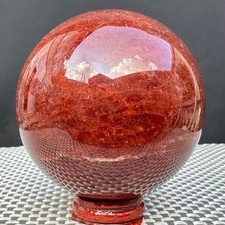 747G natural strawberry quartz sphere crystal polished ball healing decor