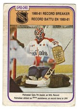 1981-82 O-PEE-CHEE # 394 MIKE PALMATEER CAPITALS RECORD BREAKER - OPC HOCKEY !!!