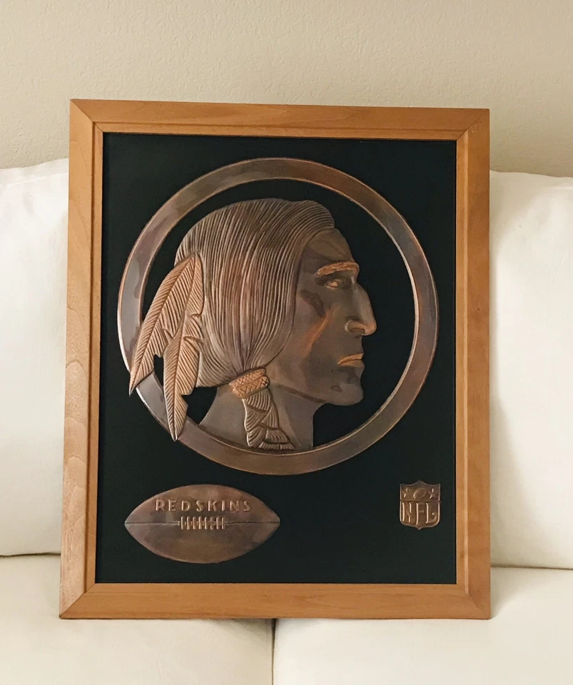 Placa de futebol de cobre vintage início dos anos 60 Washington Redskins NFL Citation Corp. - Imagem 2 de 4