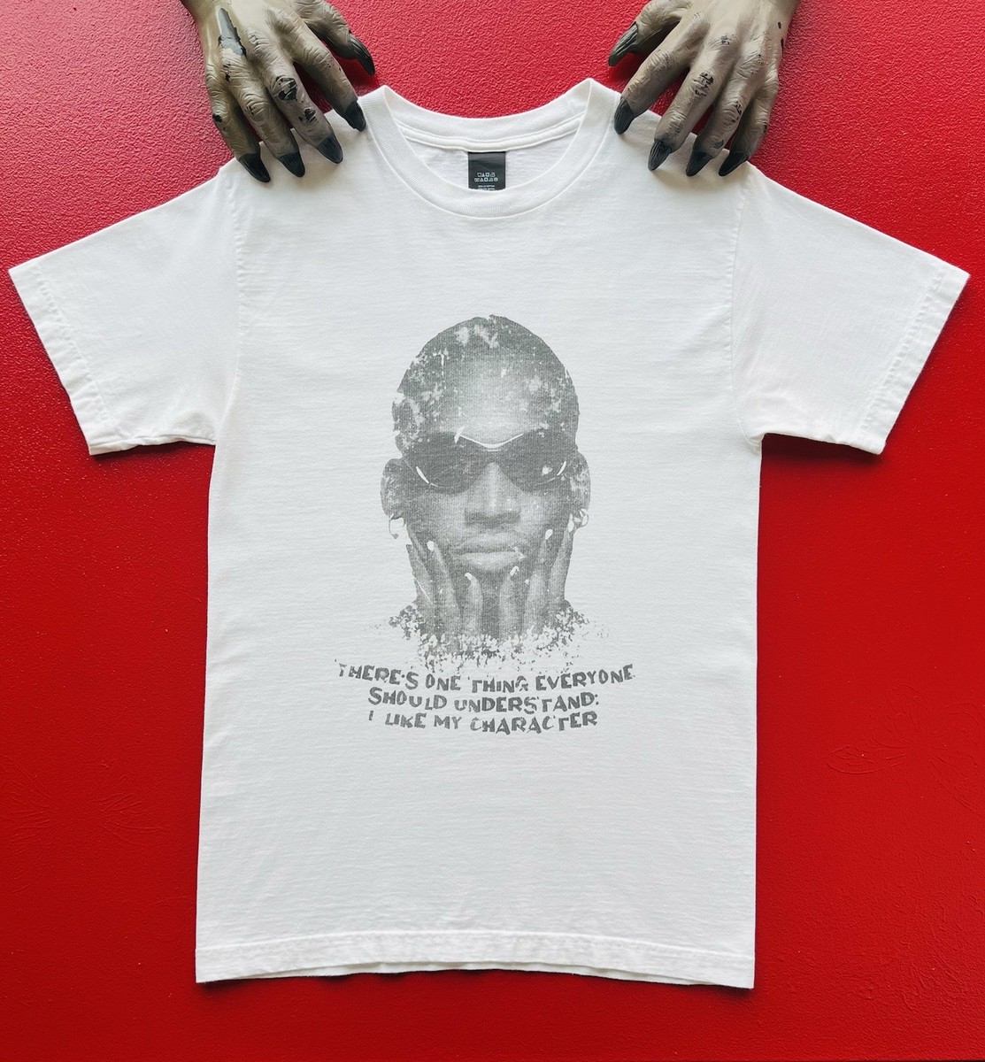 Vintage Dennis Rodman t shirt Sz Small NBA Rodman White Tee