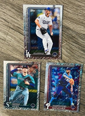2025 Topps 582 Montgomery - 3 card lot - Kershaw, Sanchez & Woo - Aces Wild