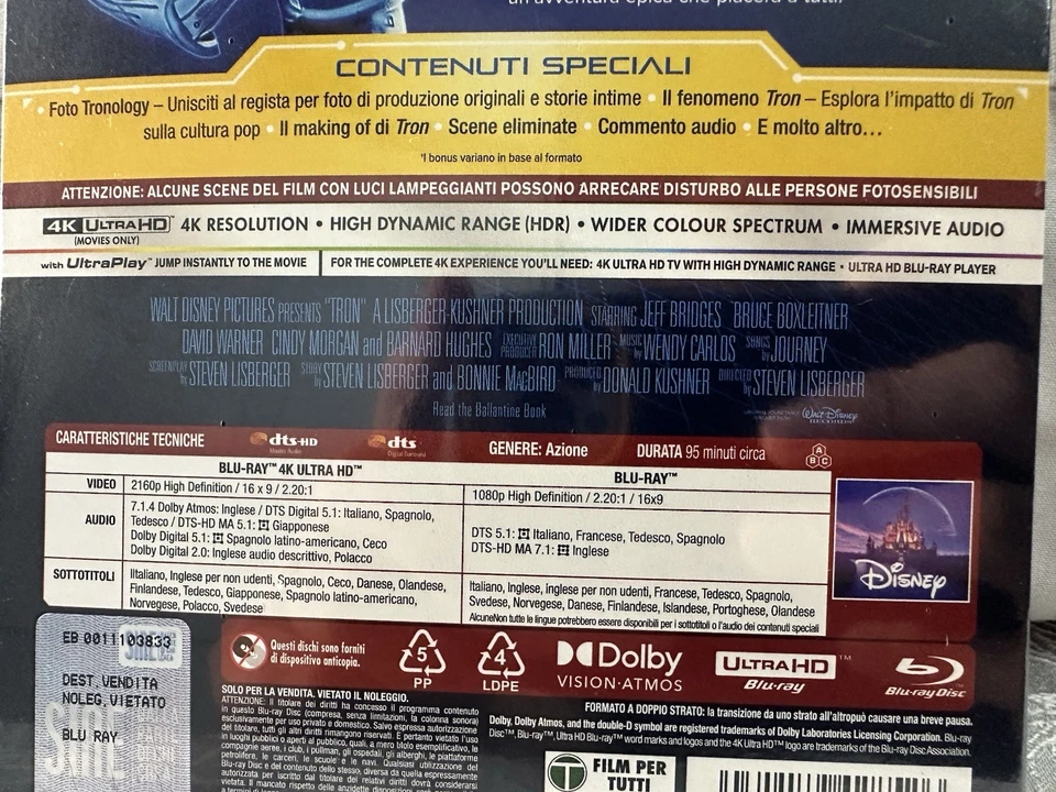 TRON LIMITED EU EDITION 4K ULTRA HD STEELBOOK NEW & SEALED **BENT - See Photos** - Image 3 of 4