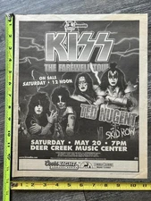 KISS Concert Ad Farewell Tour Indiana Deer Creek May 20 2000 11x13 Vintage Kiss