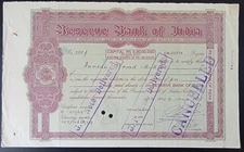 India 1935 Reserve Bank of India share certificate