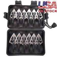 12pcs Hunting Broadhead Blade Arrowhead Box 100gr Crossbow Bow Archery Arrow Tip