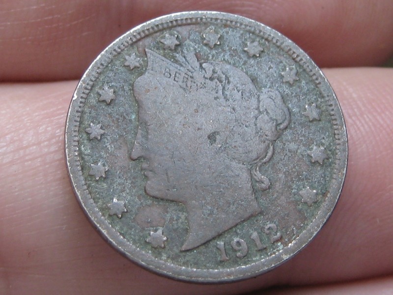 1912 P Liberty Head V Nickel 5 Cent- Philadelphia, Fine Details, Dark/Black