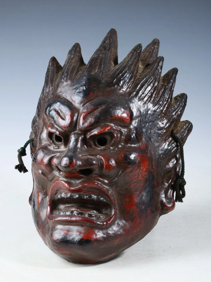 Auténtica Placa Máscara Budista Antigua Vintage -Basara- Era Showa Nara Yakushi-Ji Foto 4 de 4