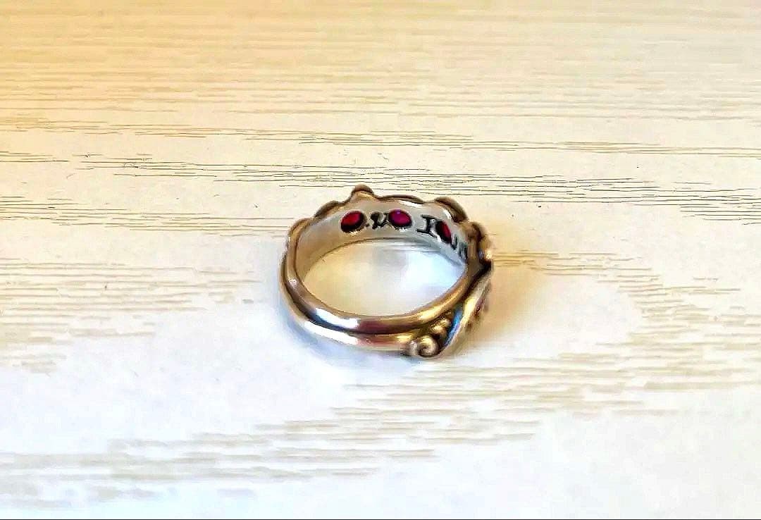 Bill Wall Leather 99 Wave Ring Ruby Custom Size 1… - image 9