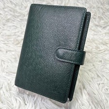 Louis Vuitton Taiga Agenda PM Tagesplaner H&uuml;lle Dunkelgr&uuml;n aus Japan