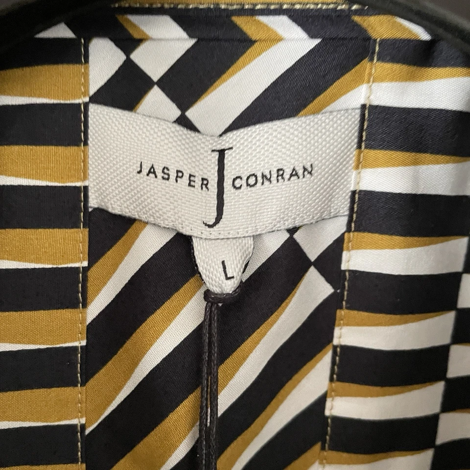 Jasper Conran Long Sleeve Yellow White Black Geometric Pattern Shirt Large BNWT✅ - Image 4 of 4