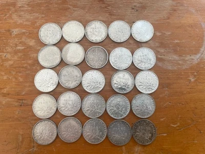 Lot de 25 très belles pièces en argent 1 franc SUP à SPL 1898 à 1920. - Photo 1/2