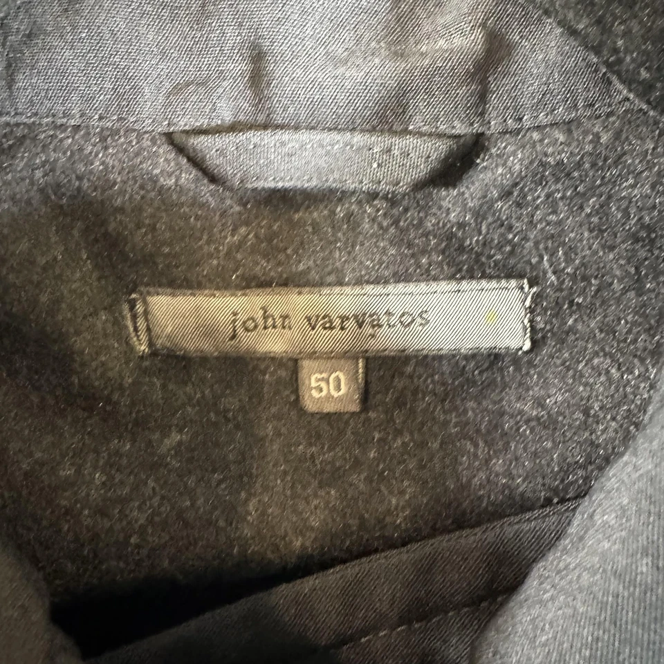 Chaqueta John Varvatos Para Hombre Grande EU 50 Negra Doble Pecho Chaquetón Garganta Cierre Foto 3 de 4