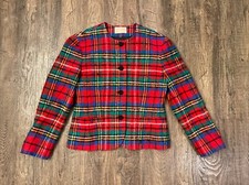 Vintage Pendleton Womens Virgin Wool Rainbow Plaid Blazer Jacket USA Size Small