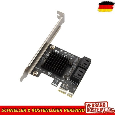 SATA PCIe Adapter 4 Ports SATA III zu PCI Express 3.0 X1 Controller-Erweiterung