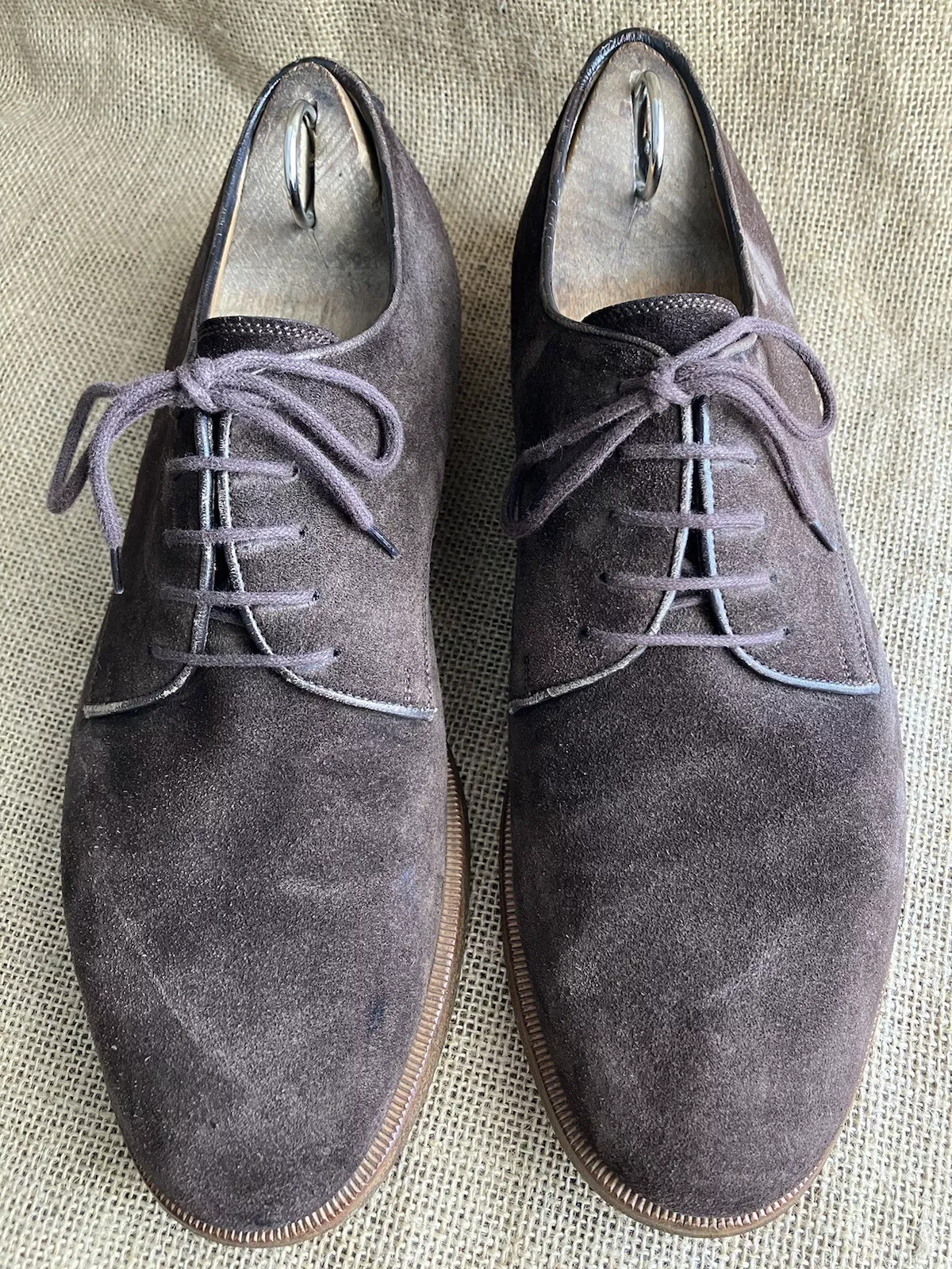 Chaussures derby homme Gucci marron daim bout uni pointure UK 7,5    US 8,5