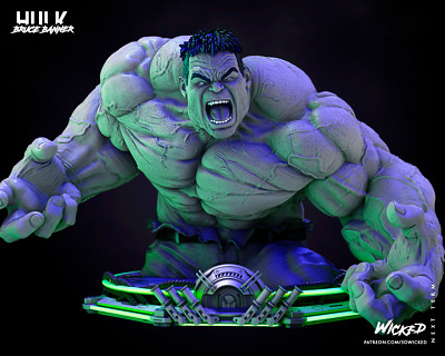 HULK, MARVEL, BUST, 70-200mm, FIGUR, FAN ART, 3D-DRUCK, STATUE, WICKED, MFW