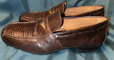 Lorenzo Banfi Men’s Brown Leather Loafers Lorenzo Banfi Aniline Leather Venetian Loafers Shoes 7.5  main image 2