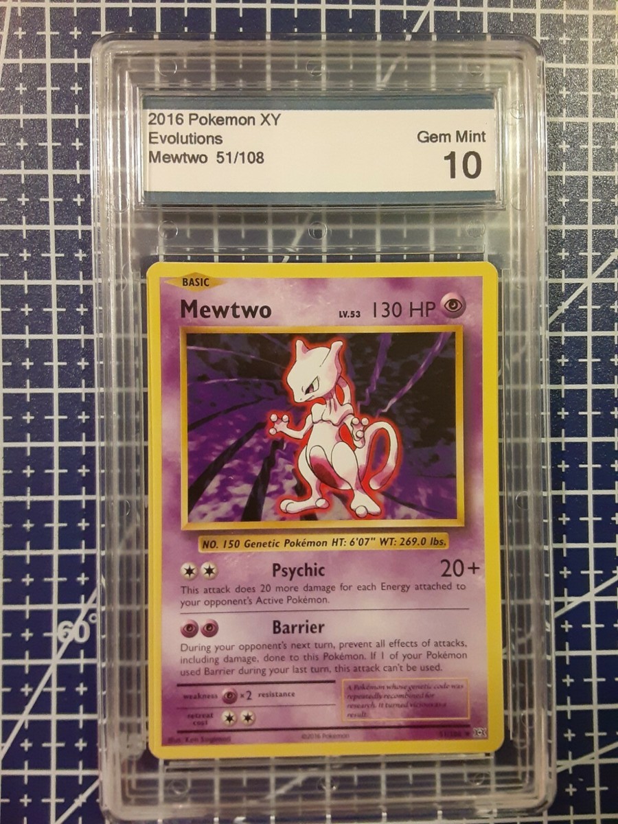 2016 Pokemon Evolutions Mewtwo 51/108 Graded Gem Mint 10 Non Holo TCG 🔥