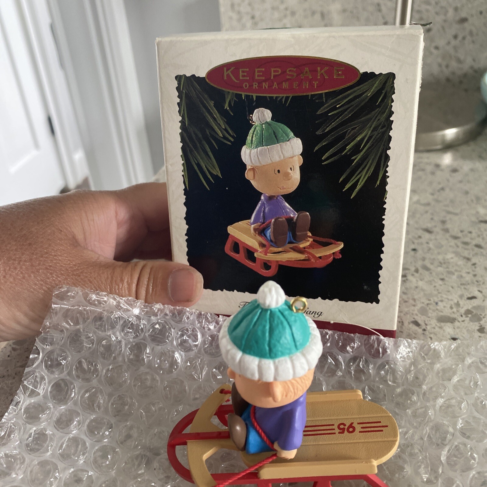 Hallmark Keepsake Christmas Ornament Linus On A Sled  Peanuts Gang #3 1995 w/Box