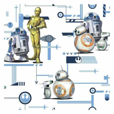 York DI0948 Star Wars: The Rise of Skywalker, Droids Unpasted Blue Wallpaper