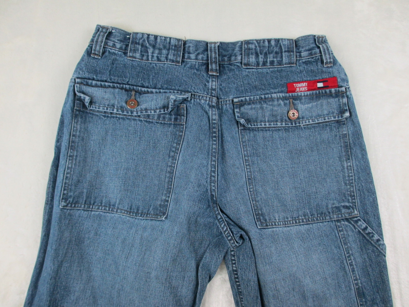VINTAGE Tommy Hilfiger Pants Mens 32 Blue Denim Jeans 00s Casual 32X32 thumbnail 7