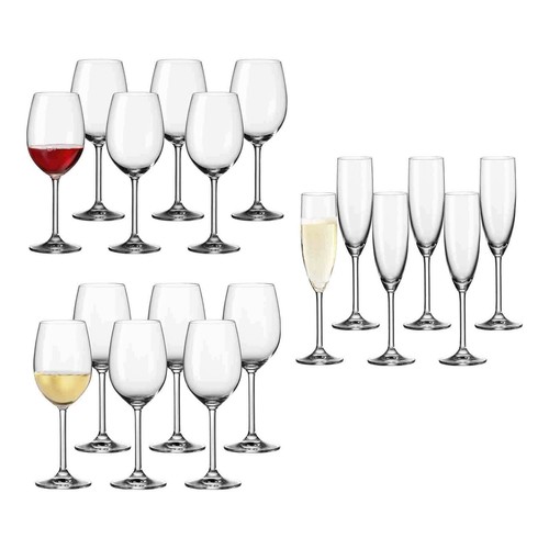 Leonardo DAILY Gläserset Weinglas Rotwein Weißwein Sektglas Set 18-teilig