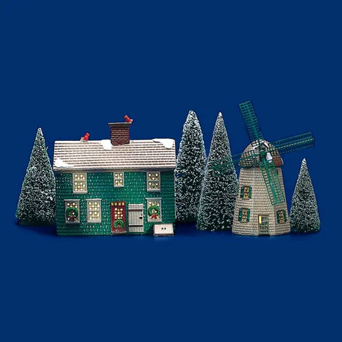 Dept 56 Snow Village Home Sweet Home House & Windmill 1988 #5126-8 Brand New - Picture 1 of 2