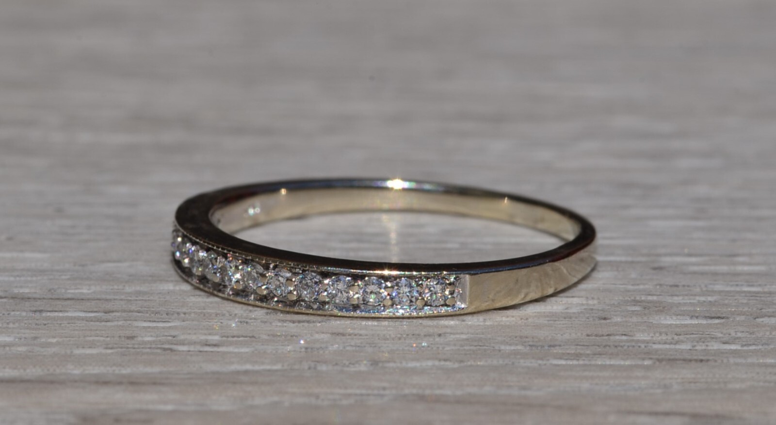 White Gold Diamond Stackable Ring - image 2