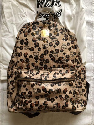 MCM LOVELESS Collaboration Backpack Gold Metal w/Storage Bag